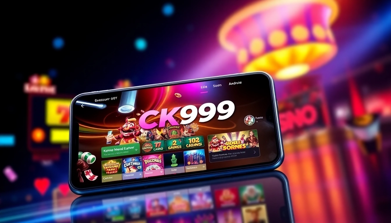 Screenshot of the ck999 app on a smartphone demonstrating casino games and betting options, highlighting seamless mobile gameplay experience.