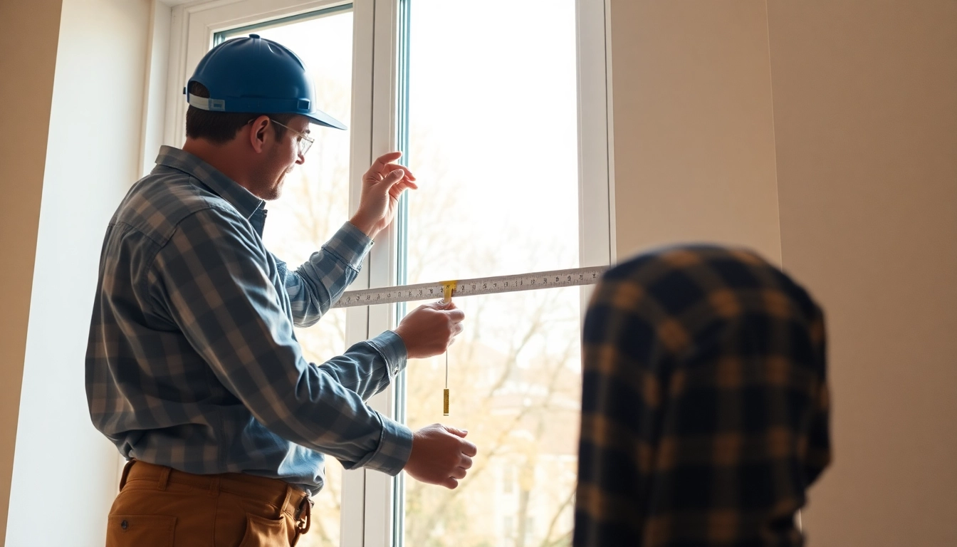 Efficient replacement window installers near me installing energy-efficient windows on a home.