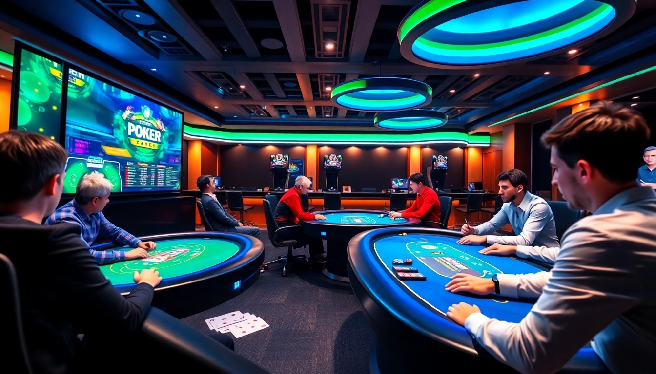 Pokerbros Diamond Union-themed online poker club with players engaged in strategic gameplay and vibrant digital tables.