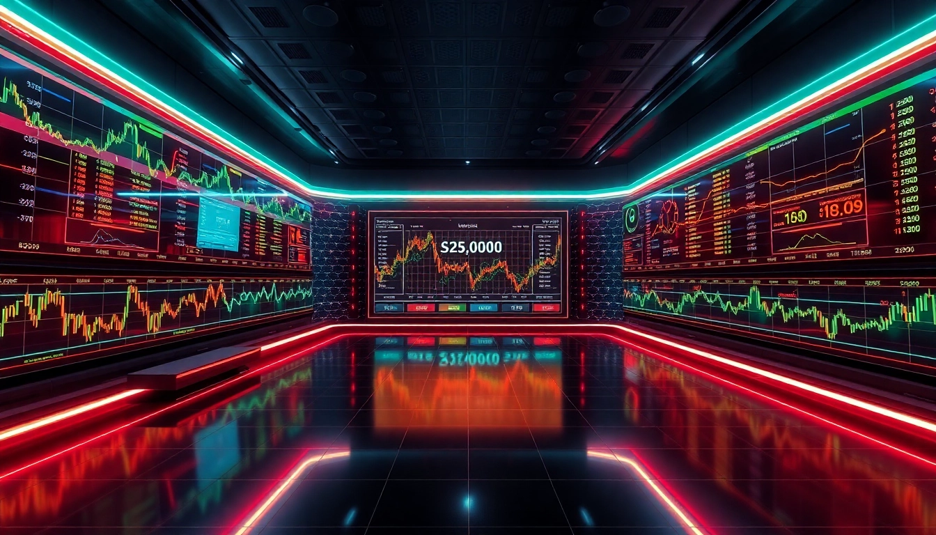 Professional trader analyzing digital crypto exchange interface with live market data to