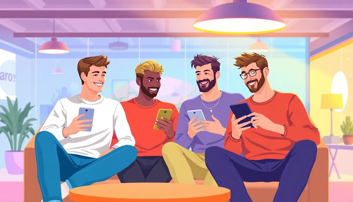 Engaging gay chat online with diverse men connecting through a friendly digital platform,