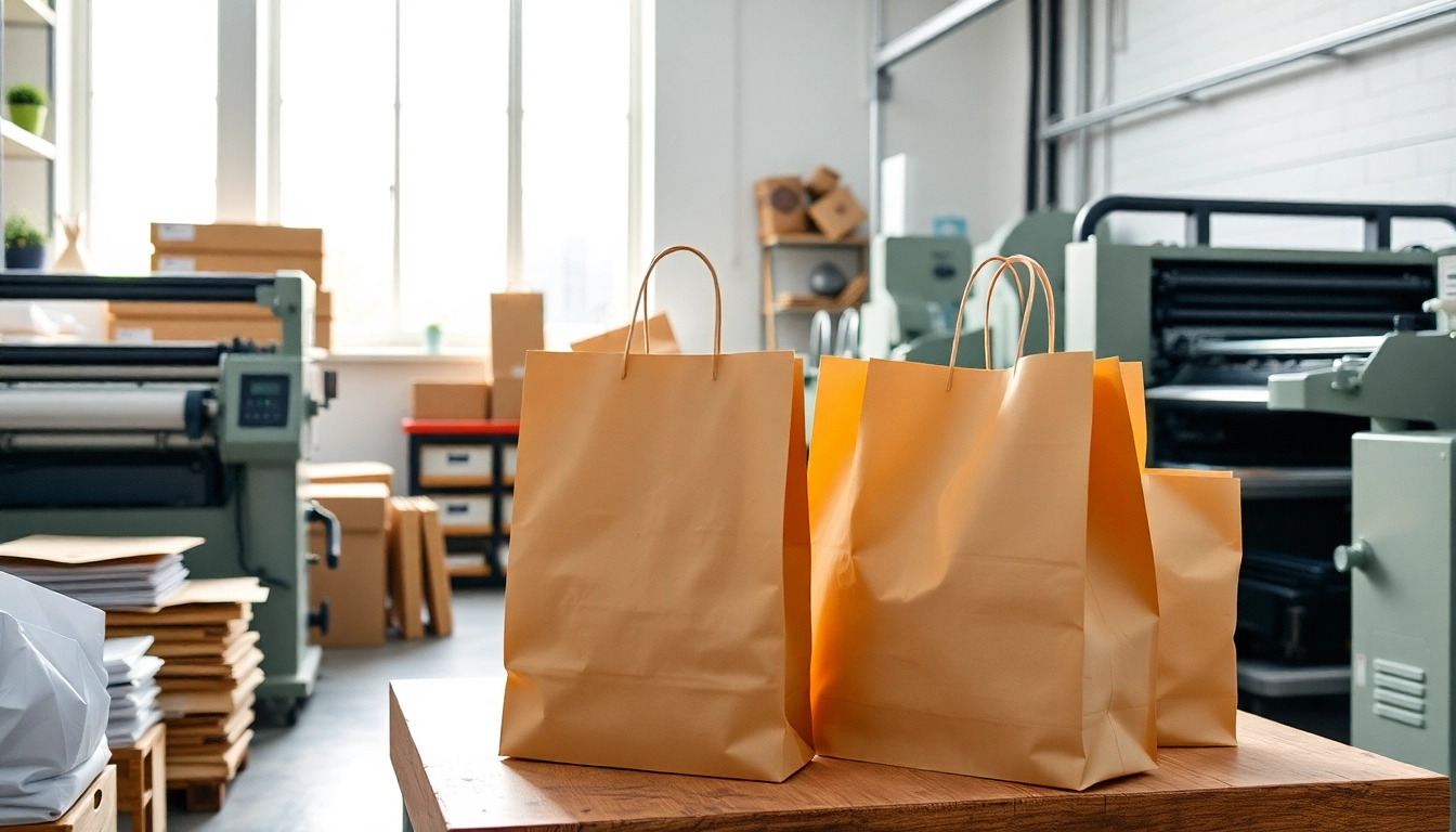 High-quality torba papierowa displayed with eco-friendly branding on a production line for