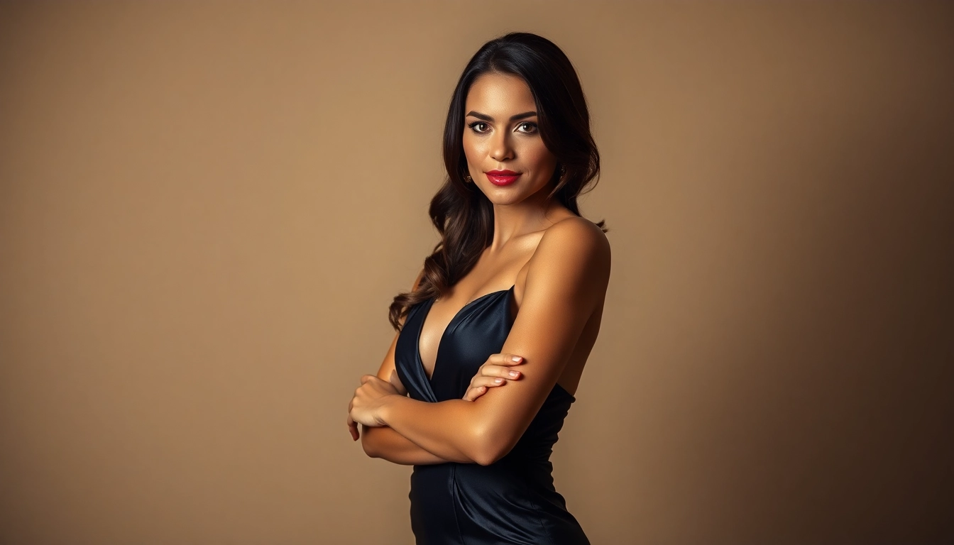 Professional listing showing a beautiful escort woman in stylish attire, emphasizing elegance